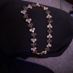 Gold-Tone Black & Clear Crystal Necklace - Women's Jewelry